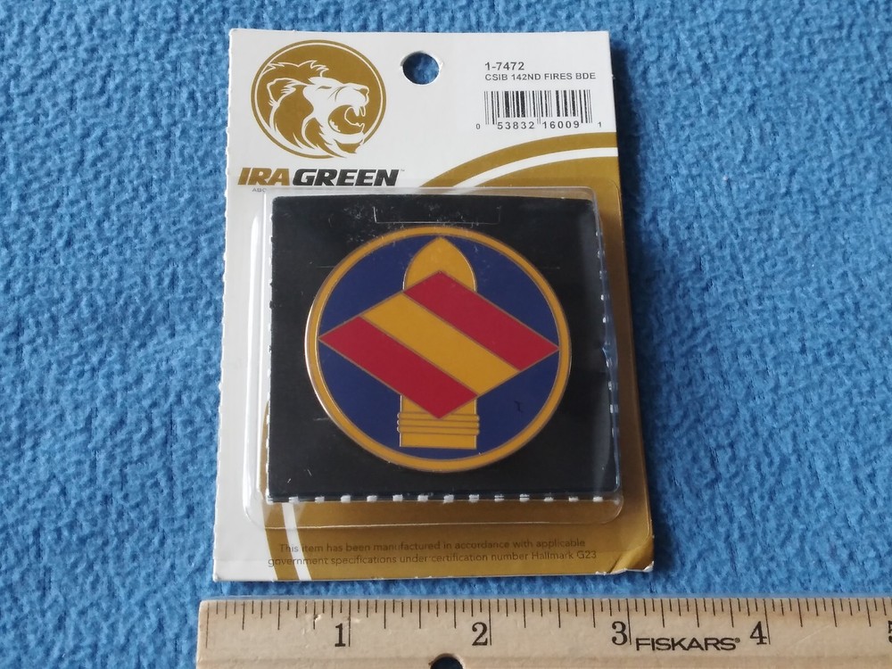 LARGE - 2 INCH - CSIB 142nd FIRES BRIGADE PIN - NEW