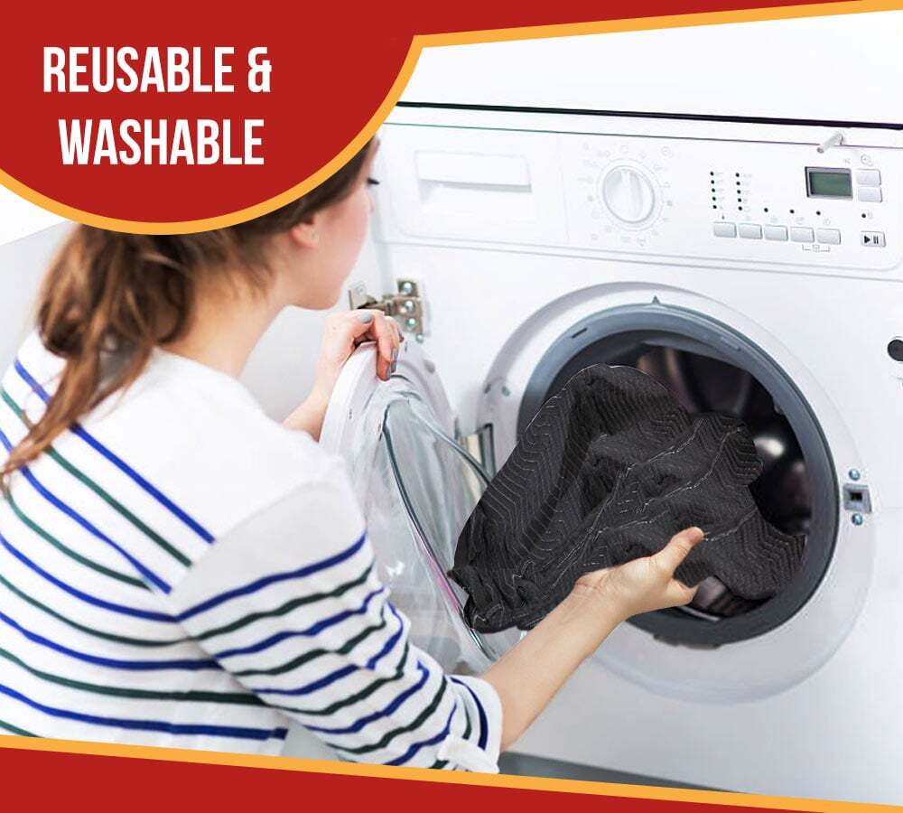 4 Pack 69"x11" Polyester Quilted Door Jamb Protector Pad w/ Hook and Loop Straps