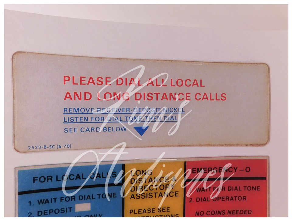 2 Sheets w/ 4 Diff New Information Card Inserts for W/E SingleSlot Payphones P16