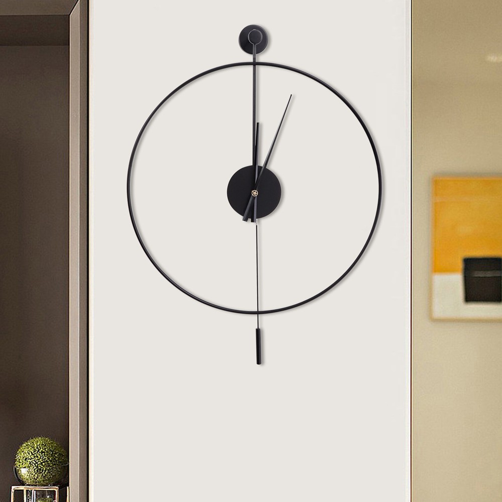 23.6'' Minimalist Wall Clock Round Home Clock Silent Large Modern Wall Art Decor
