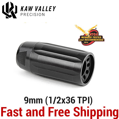 Kaw Valley Precision KVP 9mm Linear Comp/Compensator 1/2x36 TPI - Black