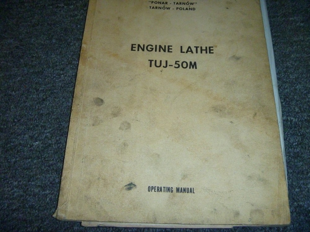 Tarnow Model TUJ-50M Engine Lathe Owner Operator Instruction Manual xz