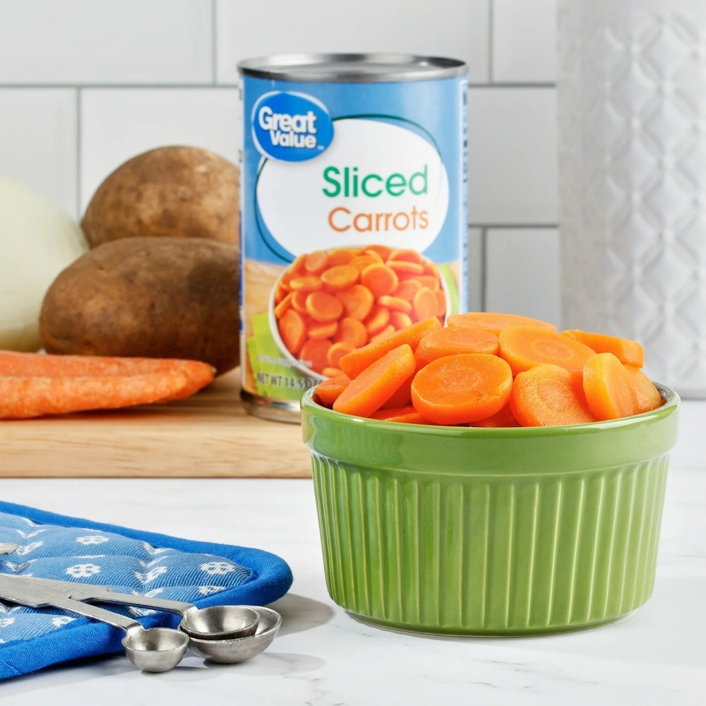(6 Cans) Great Value Canned Sliced Carrots, 14.5 oz