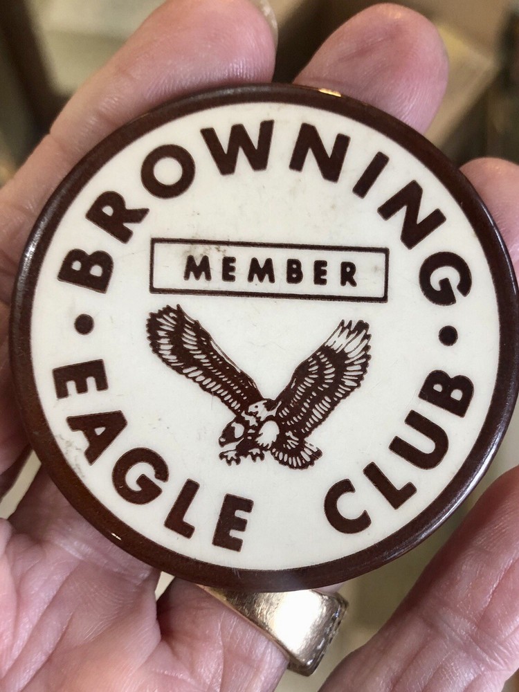 Browning Hunting Eagle Club Pin Back 2” Vintage Gun