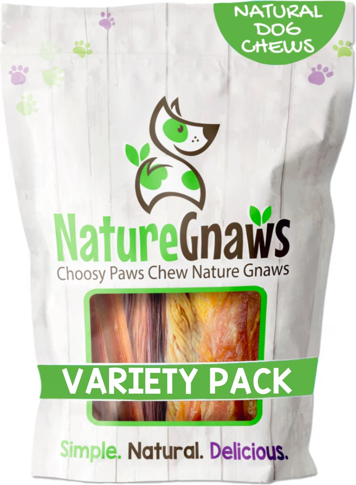 Nature Gnaws Heavy Gullet Chews for Dogs, Variety Pack , 18 Count - NEW