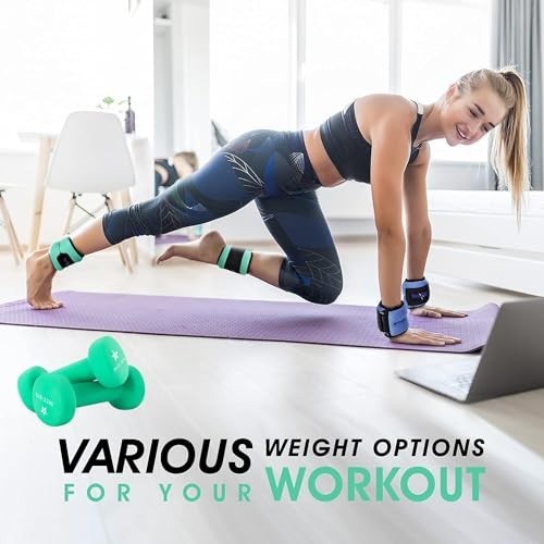Adjustable Wrist & Ankle Weights 1lb-10lbs Pair for Walking, Jogging, Pilates, G
