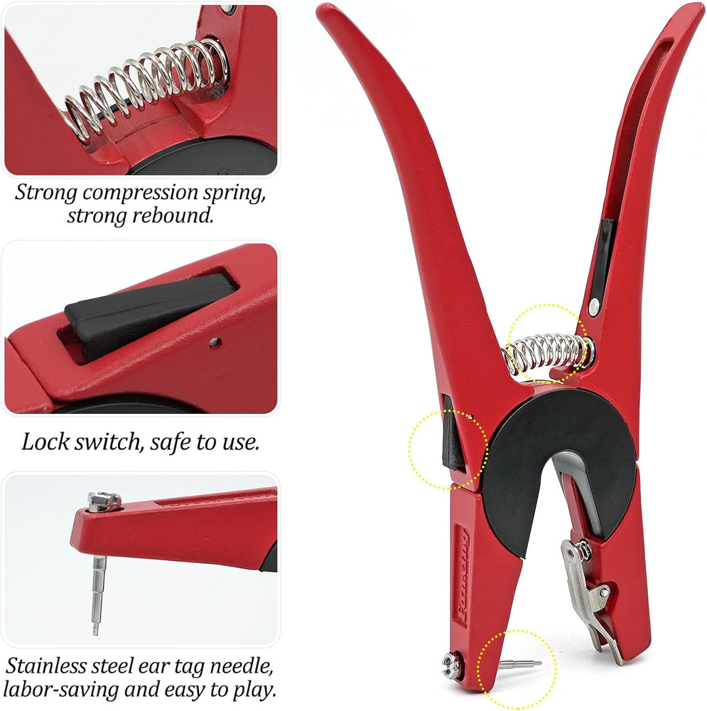 Cattle Ear Tags - Blank 100 Sets Livestock Identification Tags with Applicator a