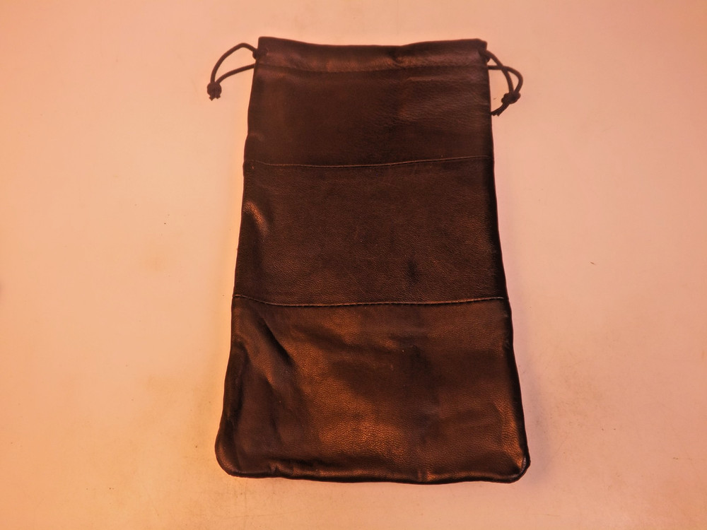 New Tim West Pipes Designer Plain Black Leather Pipe & Accessories DrawstringBag