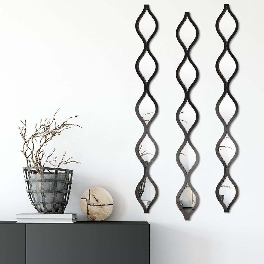 3 Pcs Acrylic Teardrop Mirror Wall Decor Decorative Mirror Narrow Decor Boho