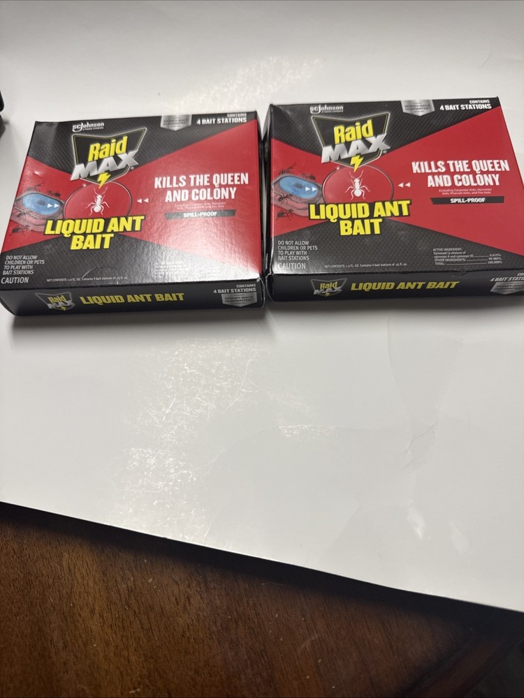 Raid Max Liquid Ant Bait Kills Ants Where They Breed 2 Bait Stations 2 Pack