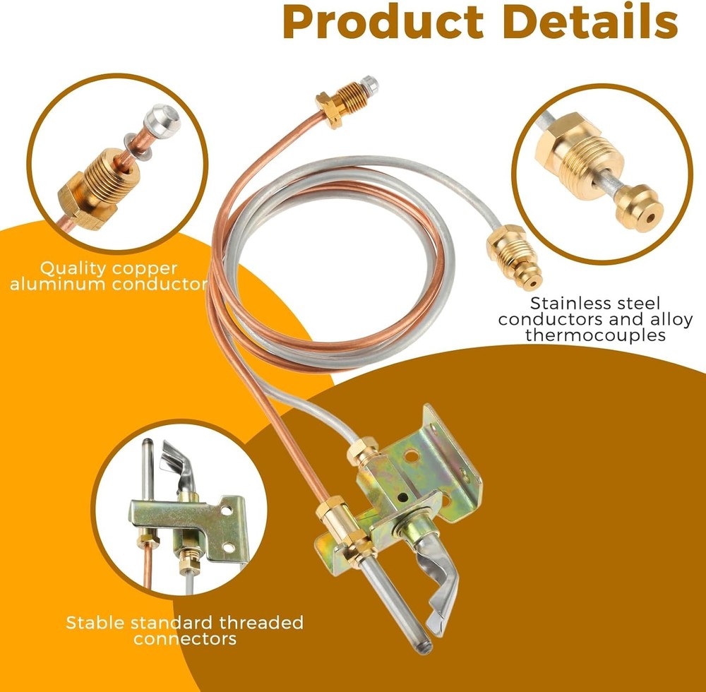 Universal Pilot Assembly 24-Inch Propane Gas Furnaces Boilers Water Heaters