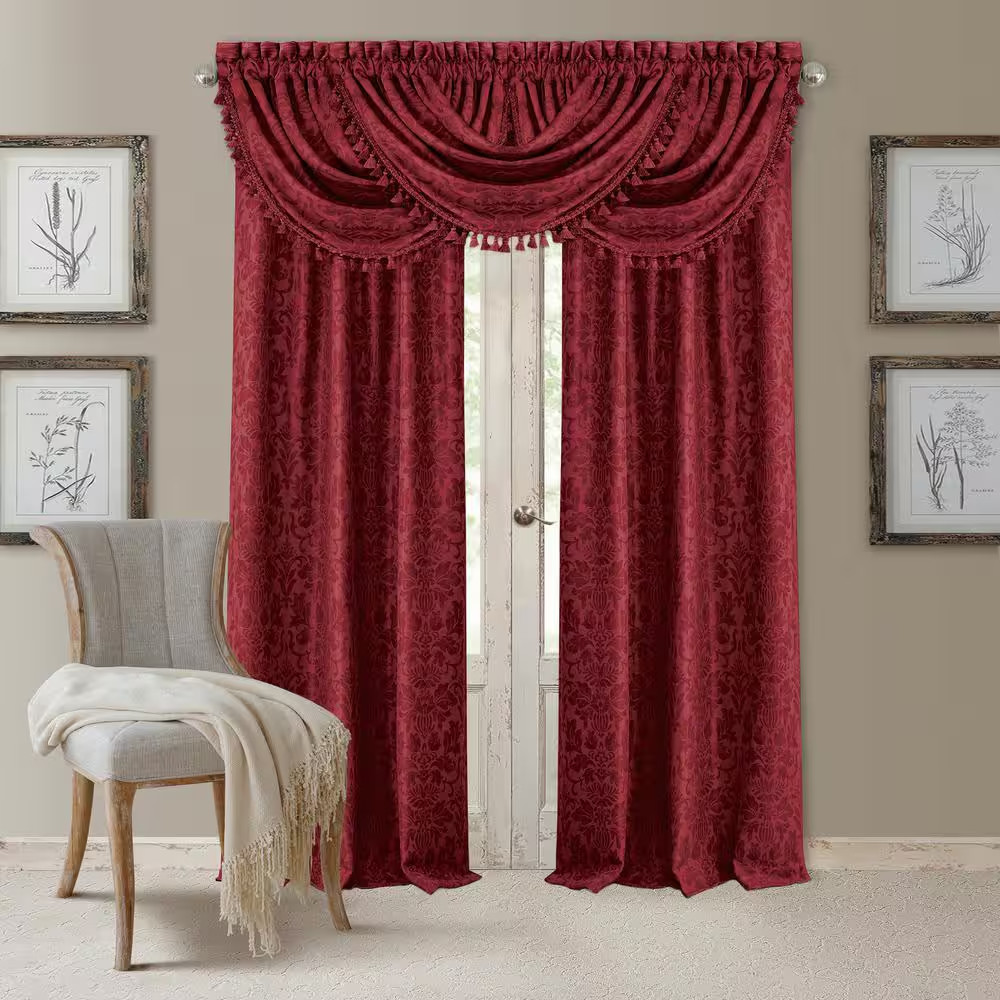 Rouge Damask Blackout Curtain - 52 In. W X 95 In. L
