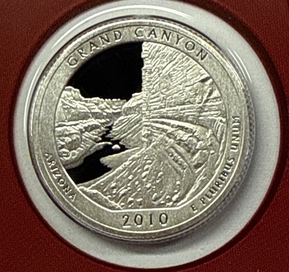2010 S SILVER PROOF GRAND CANYON NATIONAL PARK QUARTER 90% SILVER
