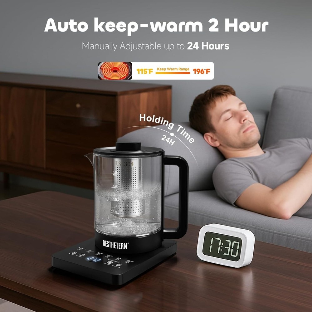 Electric Tea Kettle W/ Infuser Temperature Control & Automatic Shut Off