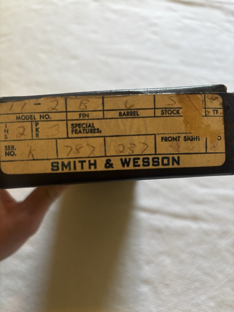 1969 Smith & Wesson K-22 Masterpiece Model 17 Box Partial Registration Card