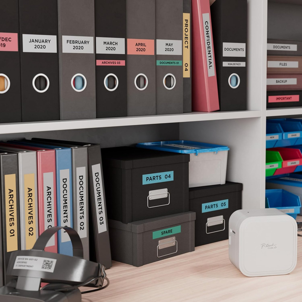 P-Touch Cube XP Monochrome Label Maker with Bluetooth® Wireless Technology PT- P