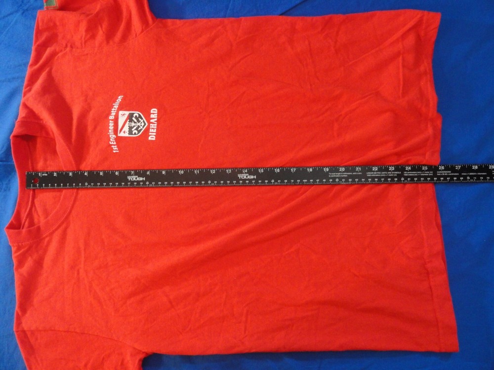 DISCONTINUED 1ST ENGINEER BATTALION DIEHARD SAPPER RED SHIRT ALWAYS FIRST MEDIUM