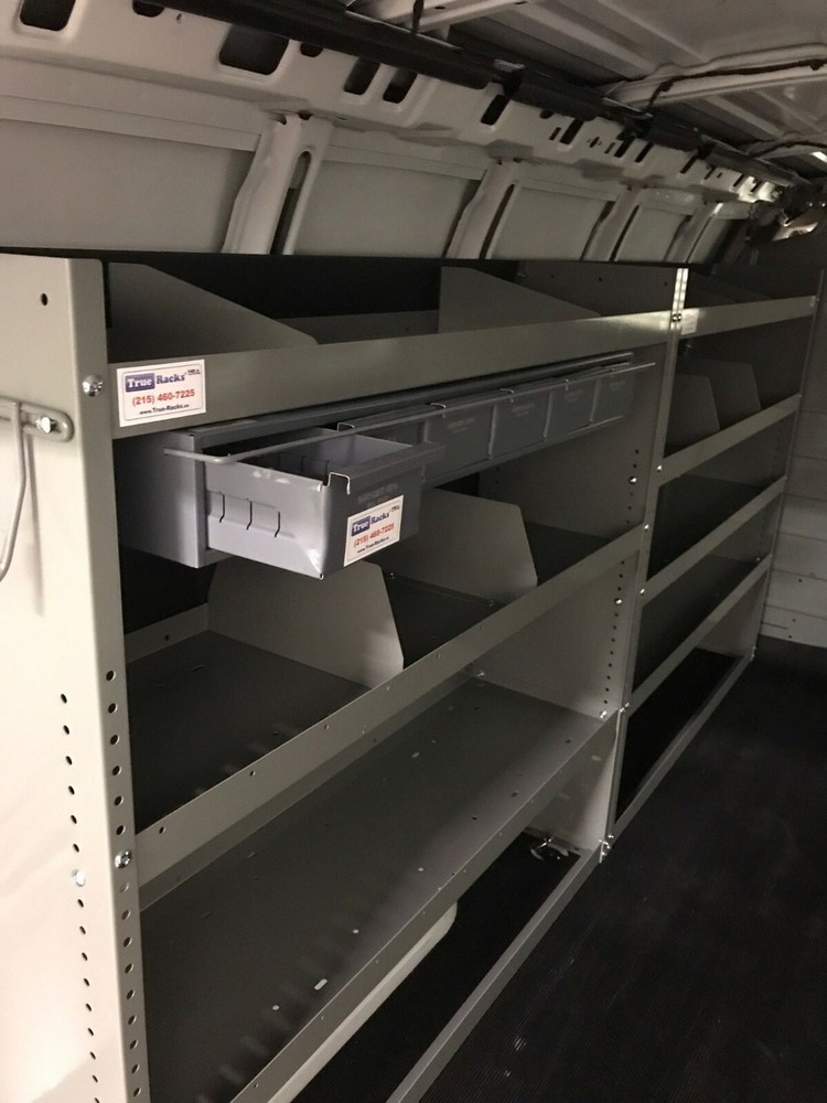 Van Shelving Package - Ford Econoline 1996-2014 - 3 Shelves+Partition+Drawer