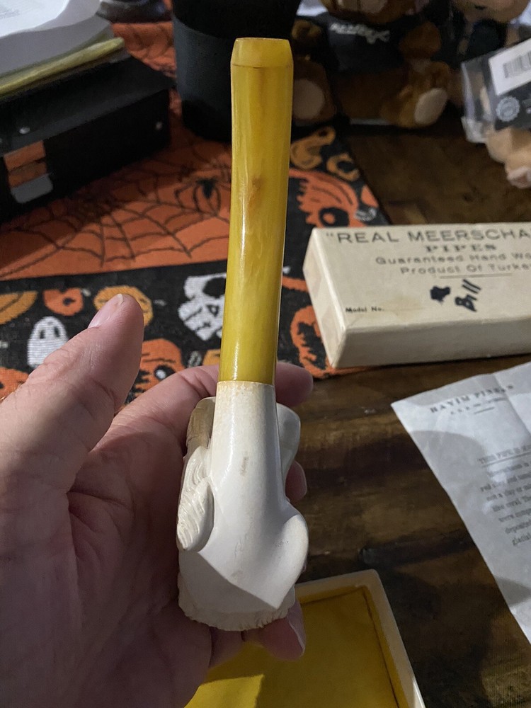 * Vintage Meerschaum Turkish Pipe with Box & Paperwork