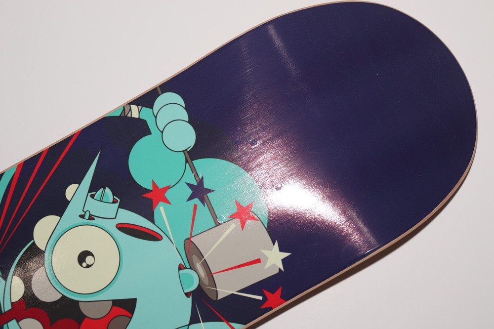 Dalek Space Monkey SIGNED Skateboard Deck Art - Navy Blue