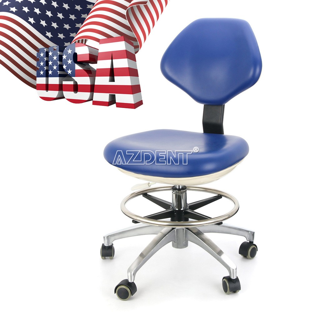 Dental PU Leather Adjustable Dentist Stool Mobile Chair Hydraulic Rolling Stool