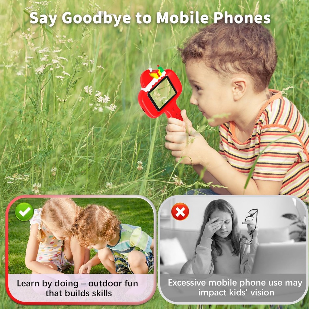 Microscope for Kids, 2.4" Handheld Digital Pocket - STEM Educational Tool