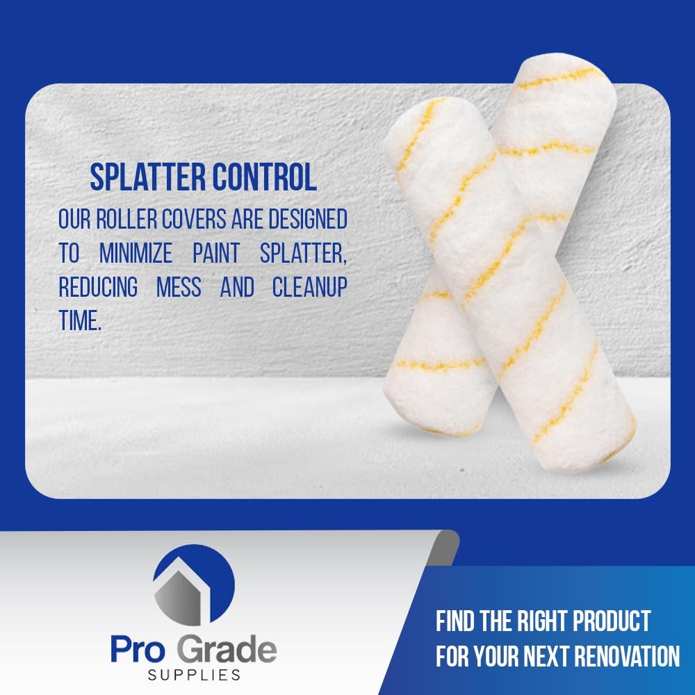 Pro Grade - Paint Roller Covers - 1/2 X 9 Inch Microfiber 5 5 Ea 1/2\" Micro