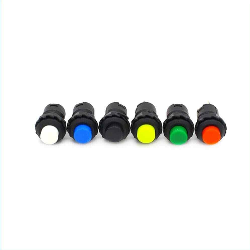 12mm 0.110 Terminal Push Button 6 Colors Momentary