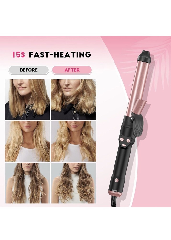 3 In 1 Automatic Curling Iron Ceramic Coated Replaceable Heating Barrels Sizes