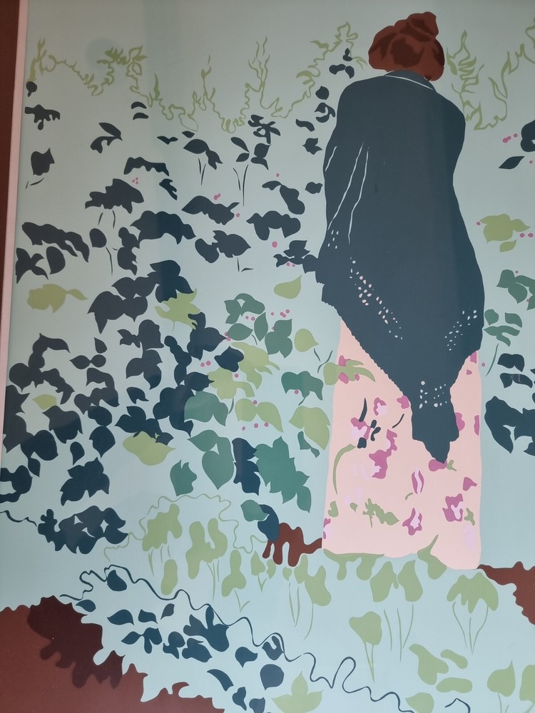 Japanese Geisha Vintage Lithograph Signed Numbered