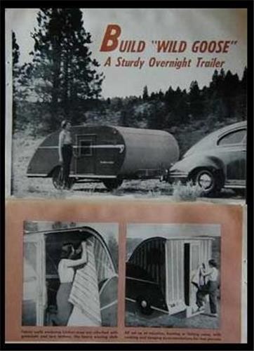 12' Tear Drop Trailer "Wild Goose" 1953 HowTo build PLANS