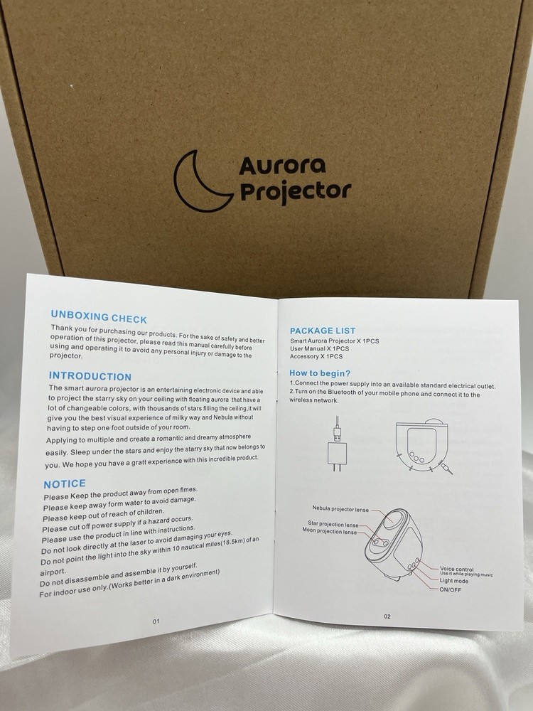 Smart Aurora Projector Works W Amazon Alexa Google Home Brand New ￼