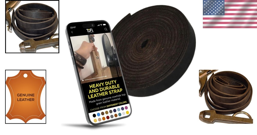 Craft with Leather - Dark Brown 72” x 1/2” for Personalized Projects