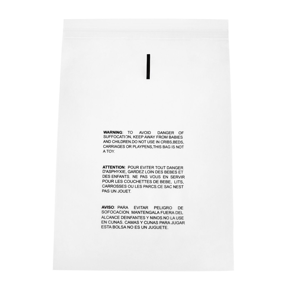 Resealable Clear Poly Bags Suffocation Warning 8 x 10" 1.5 Mil 4000 Pcs