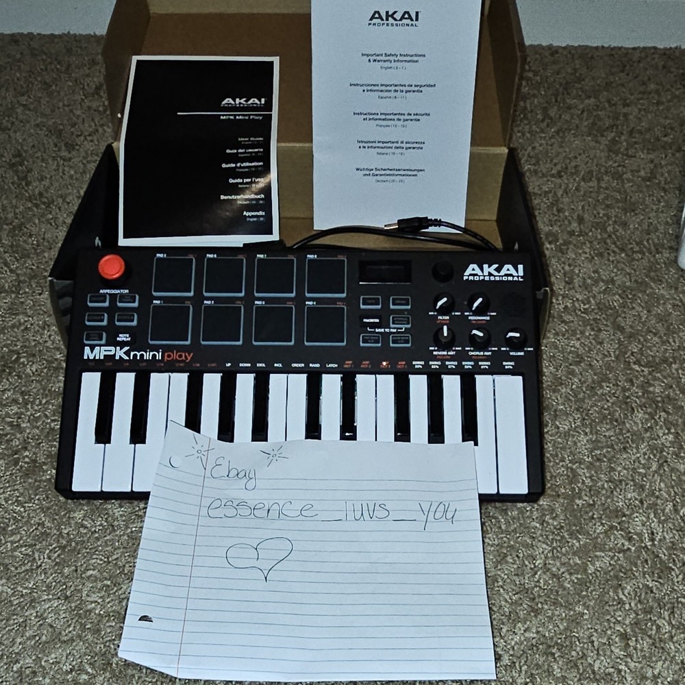 Akai MPK Mini Play 25-Key Keyboard Controller Built-In Sounds USB