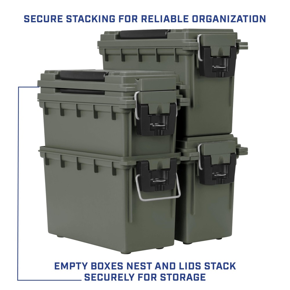 12626 Ammo Storage Box, Stackable .30 Cal Field Boxes, Water and Dust Resista...