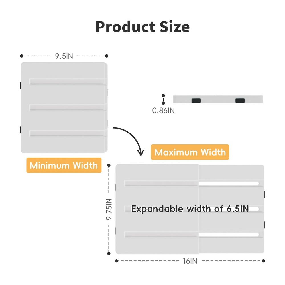 Adjust-A-Shelf Locker Shelf Adjustable Extending Organizer For School White