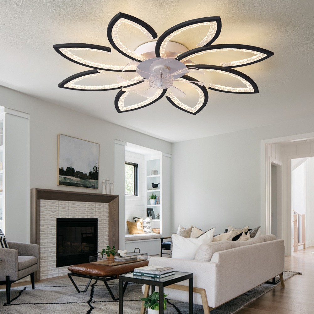 35.4 Inch Ceiling Fan with Light & Remote Control, Dimmable LED, Easy Install