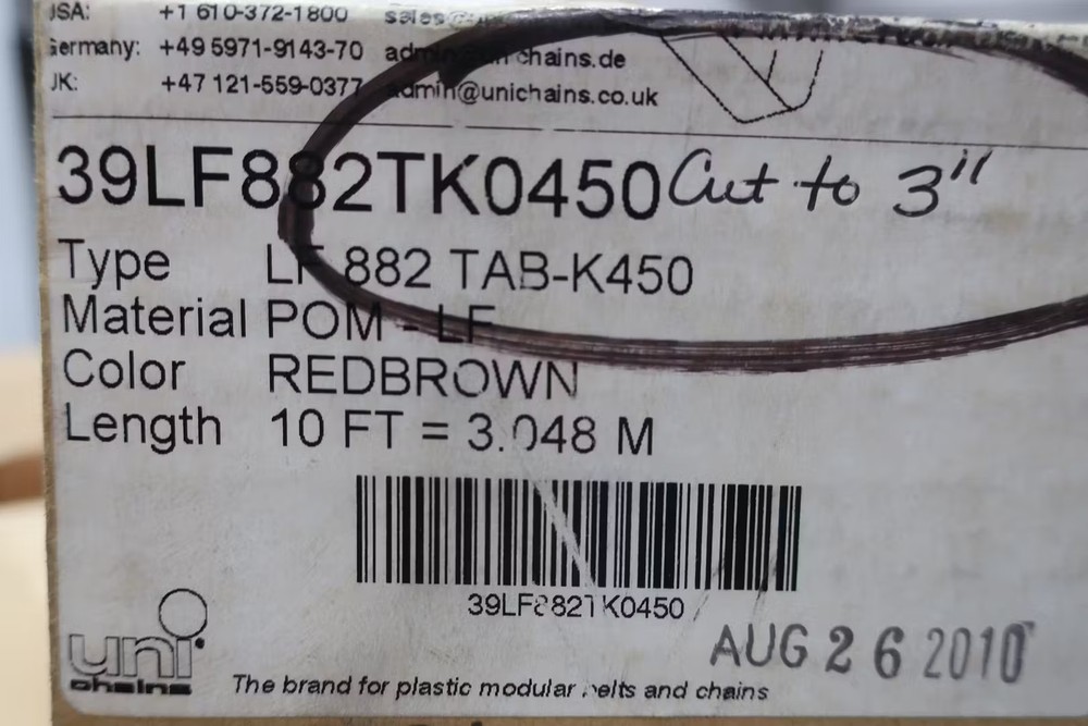 Uni-chains 39LF882TK0450 Conveyor Chain 4-1/2in 10ft