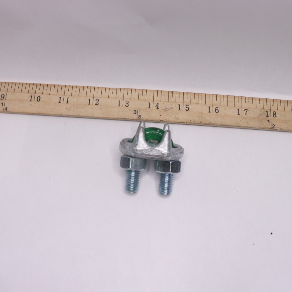 Wire Rope Cable Clamp Galvanized Green Bolt 3/8"