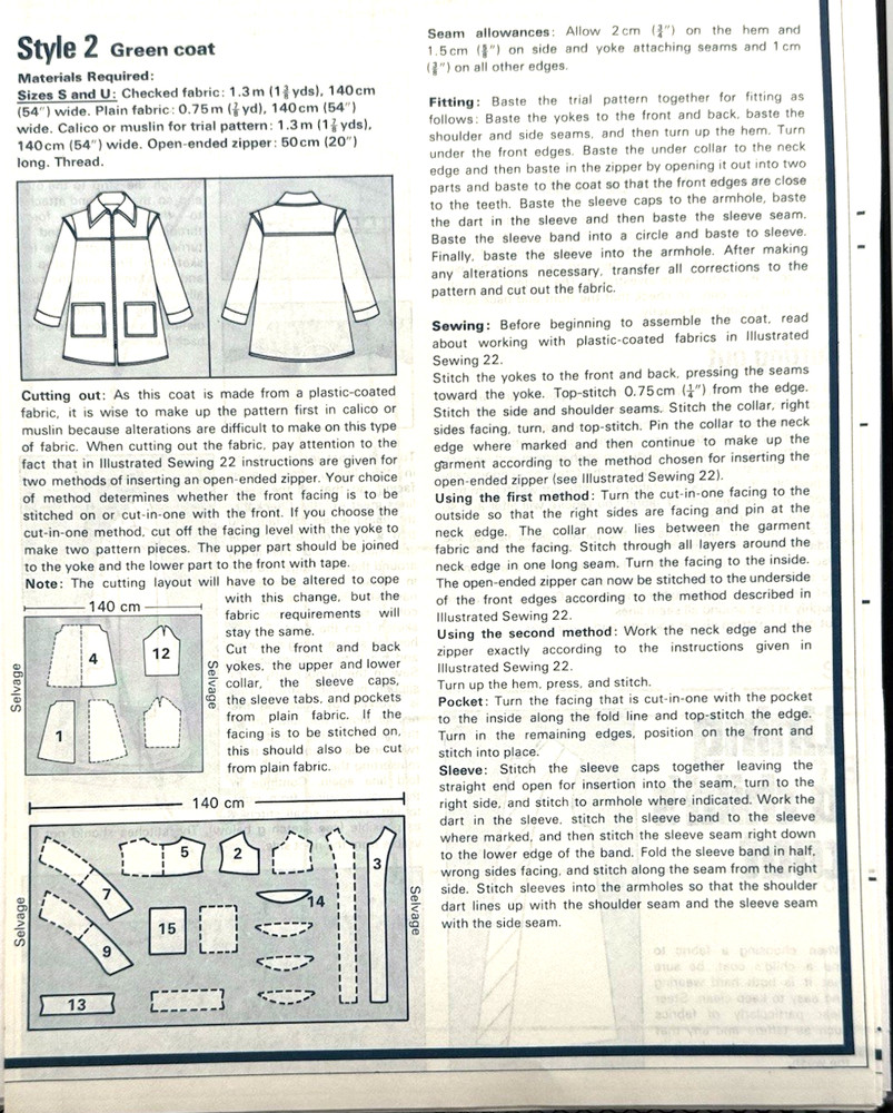 Dressmaking Pattern #22 - Child's Coat (Various Sizes) New