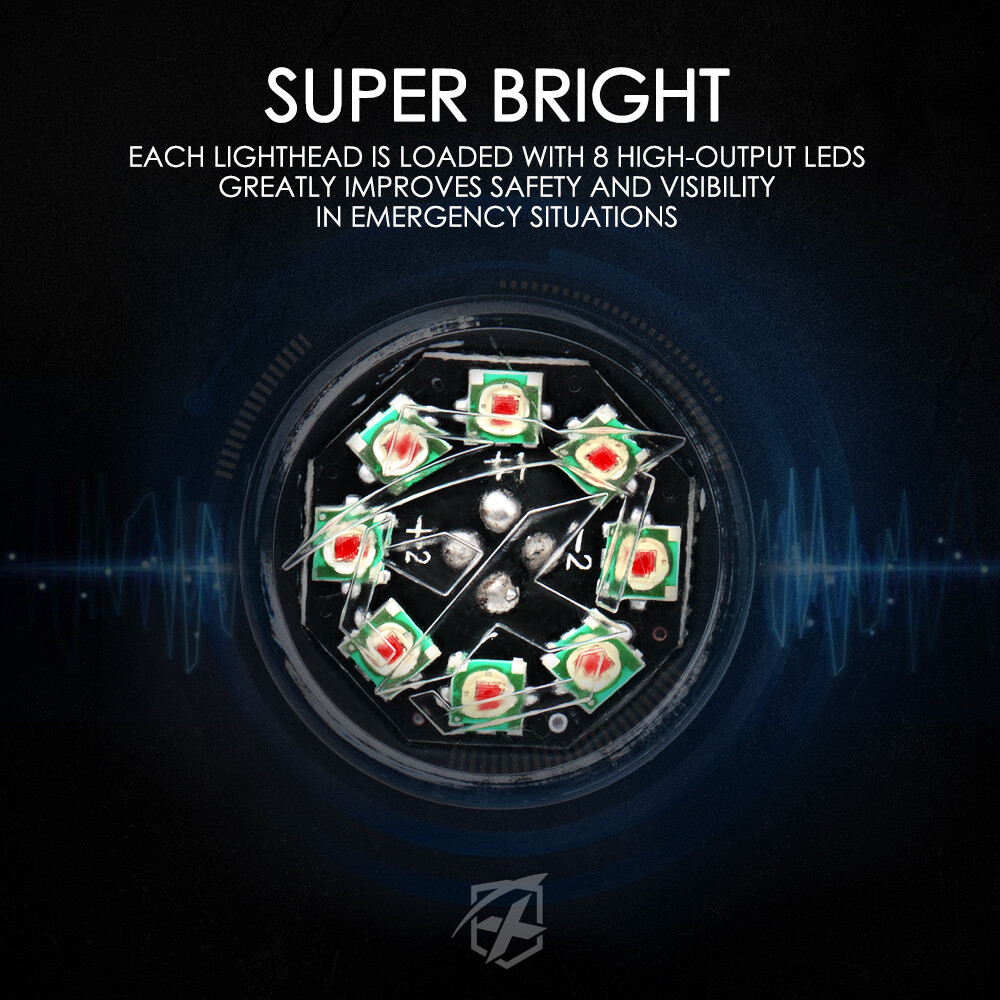 1/2PCS LED Hide-A-Way Headlight Hazard Strobe Light Replacement Internal Mount