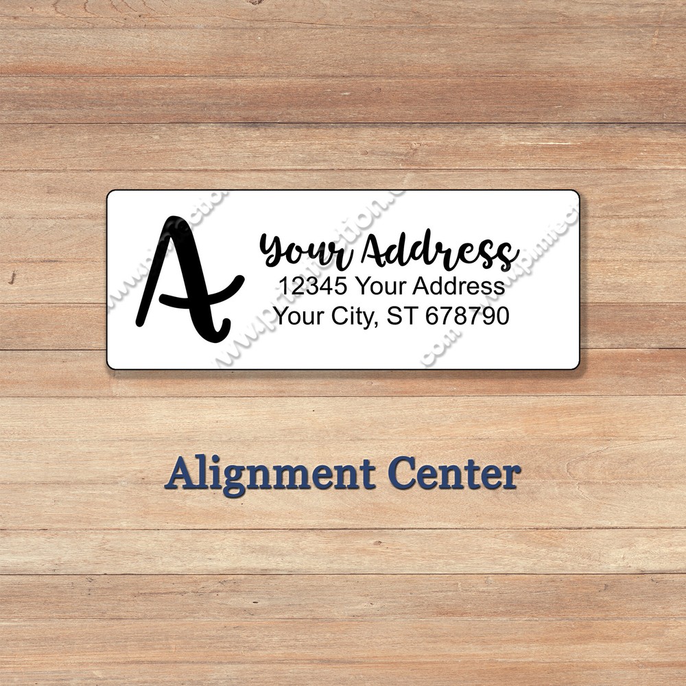30 Personalized GLOSSY 1 x 2.63 Inch Return Address Monogram Brush Script Labels