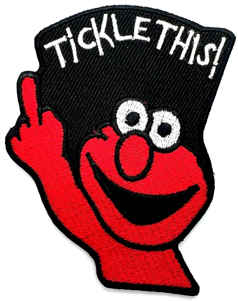 TICKLE THIS! FUNNY MOTORCYCLE VEST EMBROIDERED IRON ON PATCH E-25