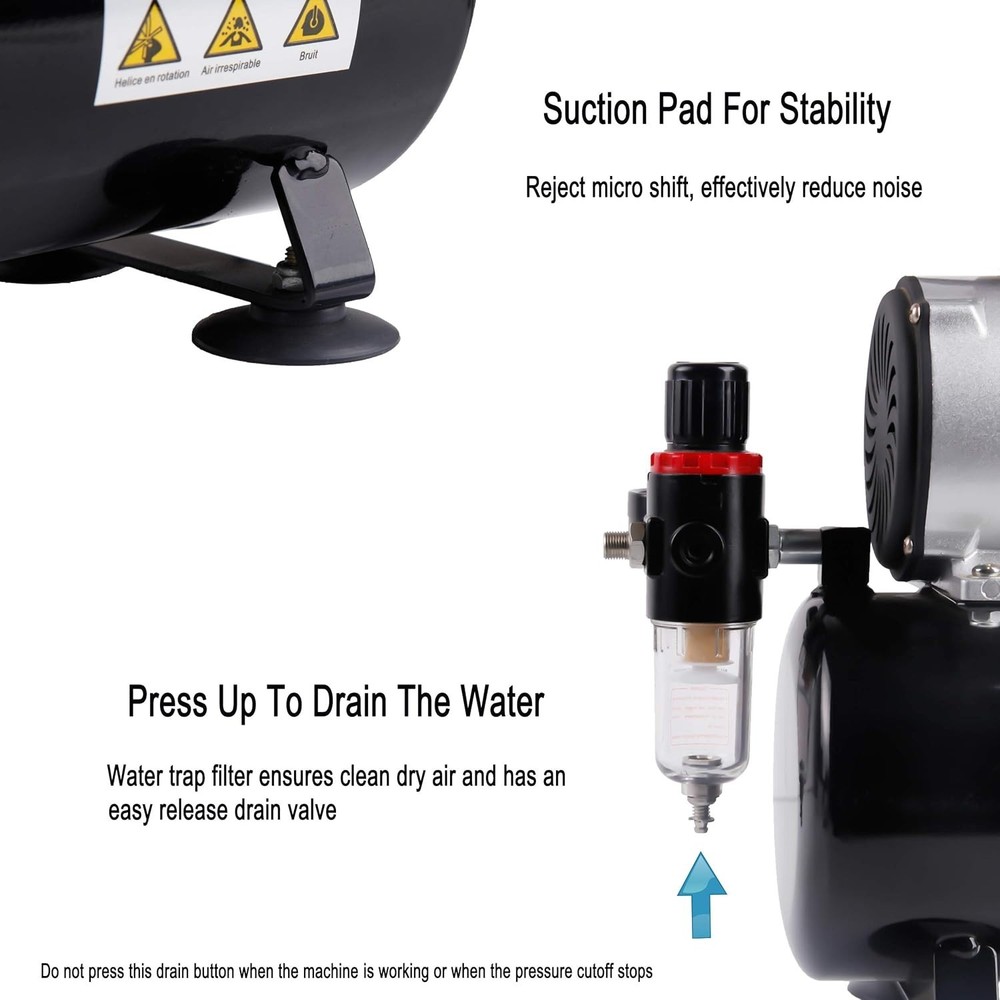 Upgraded Mini Airbrush Compressor with Cooling Fan