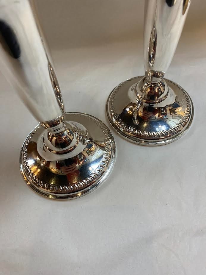 Pair of "LA" Hallmark Sterling Silver Candlesticks