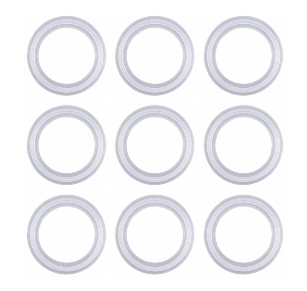 9 pcs- Silicone Tri Clamp 1.5" Gasket Ring Airtight Seal Moonshine Keg Mason Jar