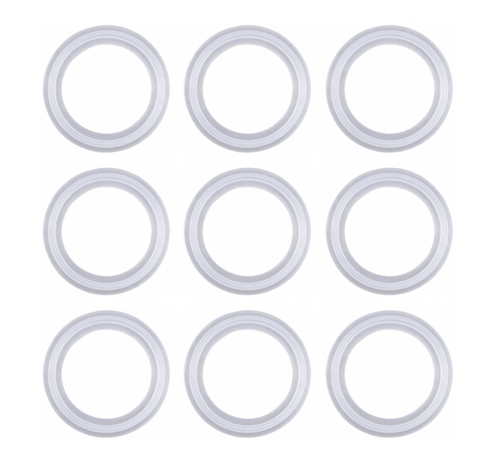 9 pcs- Silicone Tri Clamp 1.5" Gasket Ring Airtight Seal Moonshine Keg Mason Jar