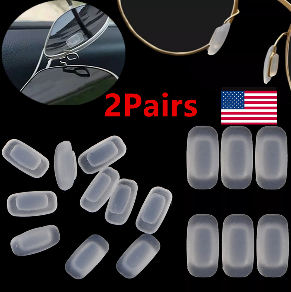 Eyeglass Nose Pads , 2 Pairs Nose Pieces Replacement Square Rectangle Push US
