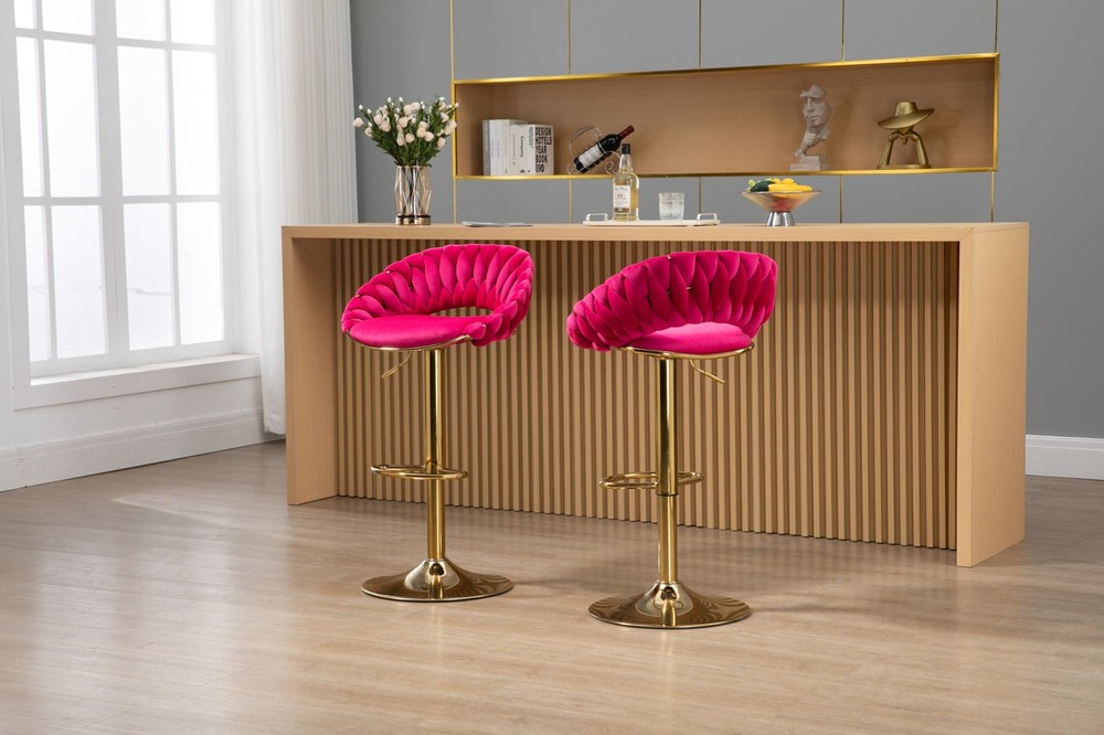 SET2PC COOLMORE Swivel Bar Stools: Adjustable, Footrest, Kitchen & Dining